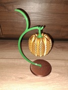 Dynia, plastikowa, świecąca. Wydruk 3D. Ozdoba Halloween. "Złota"