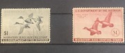 USA Duck Stamps 1943 i 1945 - Znaczki Skarbowe Ptaki