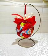 Bombka kula karczoch rękodzieło Boże Narodzenie 12cm