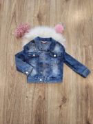 Stylowa Kurtka Jeansowa z Kryształkami – Idealna dla Dziewczynki 98 - 104
