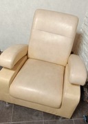 Fotele ecry skórzane  2 sztuki