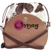 Brązowy organizer worek do Obag MOON LIGHT motyle kwiaty beż komin OMAY