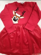 Czerwona sukienka świąteczna r.122/128, 80-128