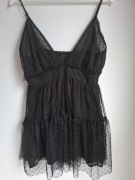 Sukienka halka czarna przeroczysta 