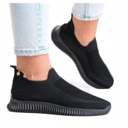 Buty sportowe LEKKIE do biegania WYGODNE wsuwane oddychające czarne Axim 36