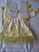 Zestaw MOTYLEK ŻÓŁTY - spódniczka,skrzydła,opaska,różdżka, rozm.90/120 cm