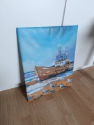 Obraz na ścianę 40x50 cm łódka morze 