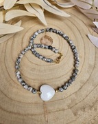 Naszyjnik Choker z Kamieni Naturalnych Jadeit Agat Hematyt 