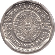 ARGENTYNA 25 peso 1965 KM# 61, AU