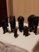 Słoń kolekcja sześciu słoni heban kość 