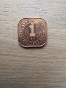 Malaje i Brytyjskie Borneo 1 cent 1957 stan II; Elżbieta II