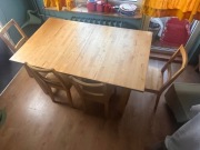 Stół drewniany Ikea Norbdyn 150 na 90 cm + krzesła+ pokrowce. Duzy zestaw