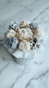 Box babyshower ślub kwiaty na prezent flowerbox ze świec sojowych