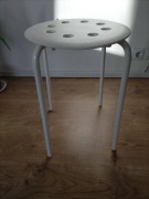 Taboret, stołek Ikea Marius, biały 45cm wysoki