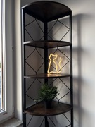 Regał ciemny brąz, czarny stelarz