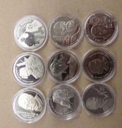 Ukraina. Zestaw 9 szt monet 2 hrywny. Opis