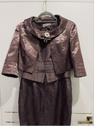 Garsonka sukienka z żakietem oryginalna fiolet Butik M