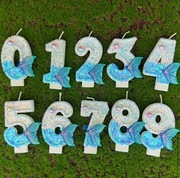 Świeczki Urodzinowe CYFRY 0-9 Syrenka Brokatowe Mermaid Świeczka na Tort