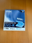 TDK DVD-R 4,7GB 16x – Zestaw 10 płyt w pudełku Snap N’ Save