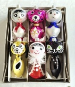 Bombki choinkowe szklane 6 szt mix kolorowe kształtki retro jak prl figurki