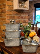 Garnki brytfanki marmurkowe 4 szt szare