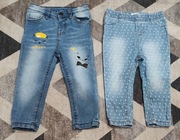 Spodnie jeansowe 2 pary r. 86