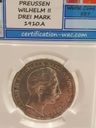 3 marki 1910A Wilhelm Prusy