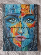 Abstrakcyjny portret kobiety pt. "Za kratami stereotypów".