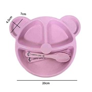 Talerzyk trójdzielny i sztućce-zestaw do karmienia