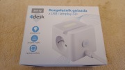 Rozgałężnik gniazda z usb i lampką led Setty Top jakość podpórka na telefon