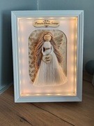 Pamiątka Chrztu Świętego Anioł Stróż makrama 