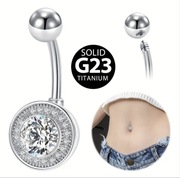 Tytanowy kolczyk do pępka Cyrkonia