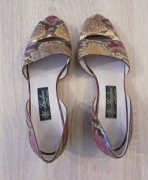 Buty damskie, rozmiar 38, kolorowe, wzór wężowy