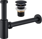 Syfon umywalkowy old black + korek klik klak