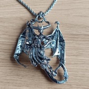 Naszyjnik demon Smok Bogini Gotycki Vintage