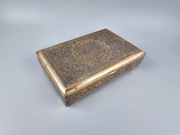 Posrebrzane puzdro pudelko na papierosy Iran Persja lata 30ste