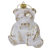 Zawieszka na choinkę miś biały 8.6x7x9.8cm