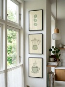 Zestaw 3 plakatów kawa, kawiarka do kuchni jadalni 30x40