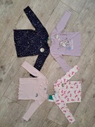 Bluzki/ koszulki/ t-shirty dziewczęce dł. rękaw - 2x2pak - rozm 98