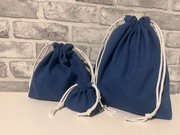 Zestaw woreczków materiałowych S M L ręcznie szyte Nitka Handmade