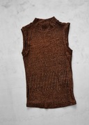 bluzka bez rękawów golf miedziana XS S reserved