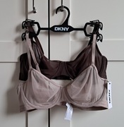 Stanik biustonosz DKNY komplet brudny róż czekoladowy 80C nowe