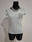 Błękitna bluzka T-shirt z cekinami