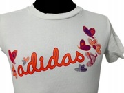 *T-SHIRT DZIEWCZĘCY ADIDAS 128 BAWEŁNA BIAŁY