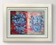 Duet oryginalnych autorskich obrazów akryl. "Mood" z certyfikatem aut.