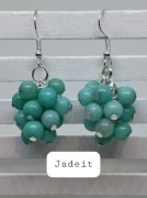 Kolczyki Grono Jadeit morski, winogrono, boho, niebiesko zielony Handmade