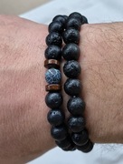 Komplet 2 męskich bransoletek z kamieni naturalnych