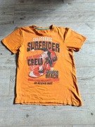 T-shirt młodzieżowy pomarańczowy z surferem 164