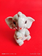 Słoń, słonik porcelanowy – figurka na szczęście, vintage