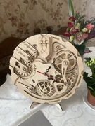 Zegar drewniany wykonany laserem